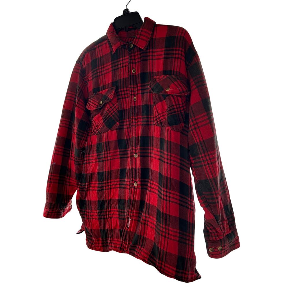 Vintage Coleman Buffalo Plaid Lined Flannel Work ir Camp Shirt Size Large